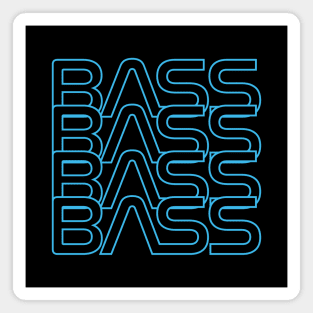 Bass Repeated Text Cool Blue Magnet